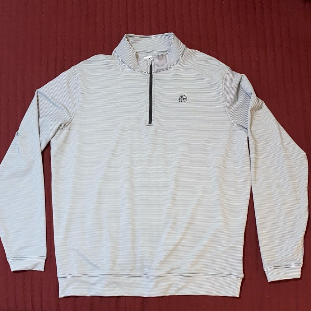 Peter Millar Light Gray Quarter-Zip Sweater